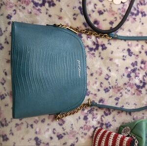 Betsey Johnson Blue Crossbody Bag with Gold-Tone Accents